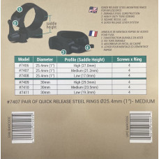 Steel rings Konus Medium QR D30  Weaver
